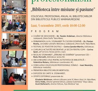 Agenda săptămânii 5-9 octombrie, la Biblioteca „Petre Dulfu” din Baia Mare Agenda săptămânii 5-9 octombrie, la Biblioteca „Petre Dulfu” din Baia Mare