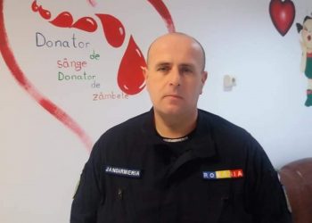 Un jandarm maramureșan a donat sânge a 100-a oară