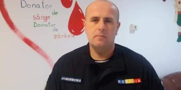 Un jandarm maramureșan a donat sânge a 100-a oară